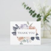 シンプルなルースド フラワーの結婚式のお礼はがき ポストカード (スタンド正面)