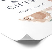 シンプルなルースド フラワーラカード＆ギフトサイン ポスター (角)