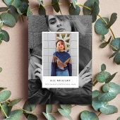 シンプルなレイヤード写真 卒業おめでとうカード 案内状