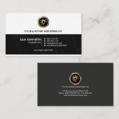 シンプルなレトロの専門の黒くグランジな創設者CEO 名刺 (正面/裏面)