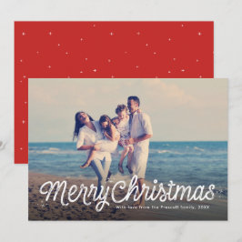 シンプルなレトロ風スクリプトのメリークリスマス1枚の写真 シーズンカード