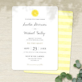 シンプルなレモンウェディング招待状 フラットカード 案内状