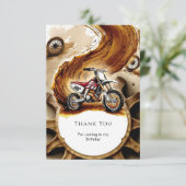 シンプルなレースホイールバイクの誕生日 サンキューカード (スタンド正面)