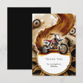 シンプルなレースホイールバイクの誕生日 サンキューカード (正面/裏面)