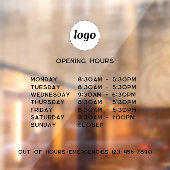 シンプルなロゴとテキストのビジネス営業時間 ウィンドウサイン (シート2)