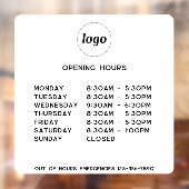 シンプルなロゴとテキストのビジネス営業時間 ウィンドウサイン (シート2)