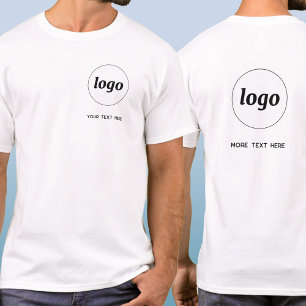 シンプルなロゴとテキストのビジネス用クレストと背面デザイン Tシャツ