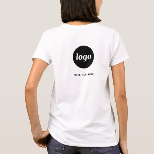 シンプルなロゴとテキストのビジネス用クレストと背面デザイン Tシャツ (裏面)