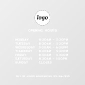 シンプルなロゴとテキストの営業時間表示 ウィンドウサイン (シート)