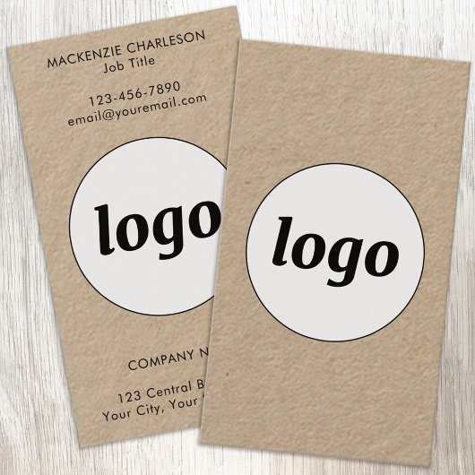 シンプルなロゴとテキストの縦型フォーマット 名刺