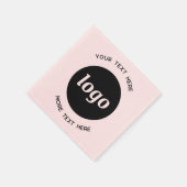 シンプルなロゴとテキスト ピンクのビジネスプロモーション スタンダードカクテルナプキン (角)