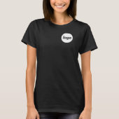 シンプルなロゴのクレストと背面の販促ビジネス Tシャツ (正面)