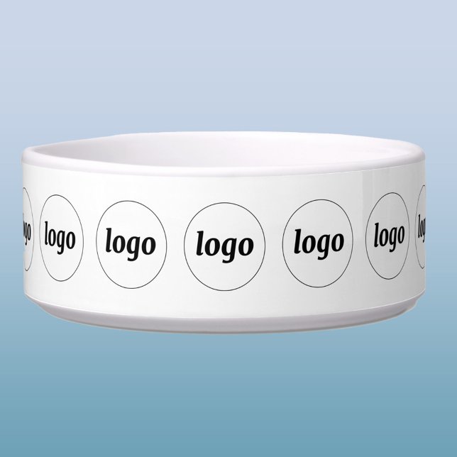 シンプルなロゴのビジネス用ペットプロモーション ボウル (Simple logo pattern business branding promotional dog bowl for a pet friendly company)
