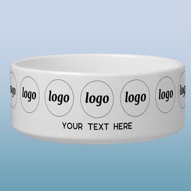 シンプルなロゴのビジネス用ペット用品 ボウル (Simple logo with text business branding promotional pet bowl)