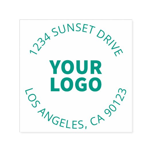 シンプルなロゴの差し替えとカスタマイズ可能なテキスト セルフインキングスタンプ (デザイン)