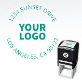 シンプルなロゴの差し替えとカスタマイズ可能なテキスト セルフインキングスタンプ