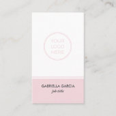 シンプルなロゴのQRコード入りビジネスカード（Blush Pink） 名刺 (正面)