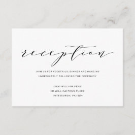 シンプルなロマンスカリグラフィー結婚式の受付カード エンクロージャーカード