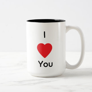 シンプルなロマンティックハートデザインの「I Love You マグカップ」 ツートーンマグカップ