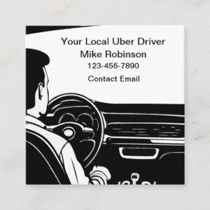 シンプルなローカルUberドライバーテーマの名刺 スクエア名刺