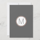 シンプルなローズゴールドラインのスレートグレー結婚式 招待状 (裏面)