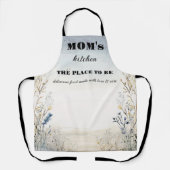 シンプルなワイルドフラワーのママ エプロン (正面)