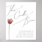 シンプルなワイルドフラワー | このキャンドルが燃えるサイン ポスター (正面)