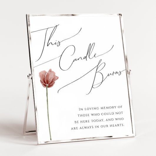 シンプルなワイルドフラワー | このキャンドルが燃えるサイン ポスター