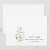 シンプルなワイルドフラワー ウェディング フラワー セーブ ザ デート セーブザデート (正面/裏面)