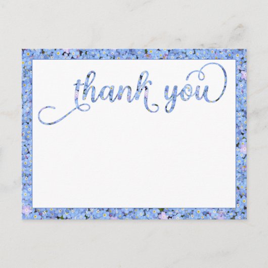 シンプルなワスレナグサの感謝を伝えるポストカード ポストカード (正面)