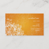 シンプルなヴィンテージスクロールオレンジ 名刺 (裏面)