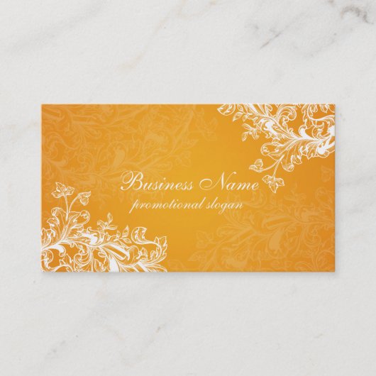 シンプルなヴィンテージスクロールオレンジ 名刺 (正面)