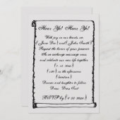 シンプルなヴィンテージスクロール中世ボーダー結婚式 招待状 (正面/裏面)