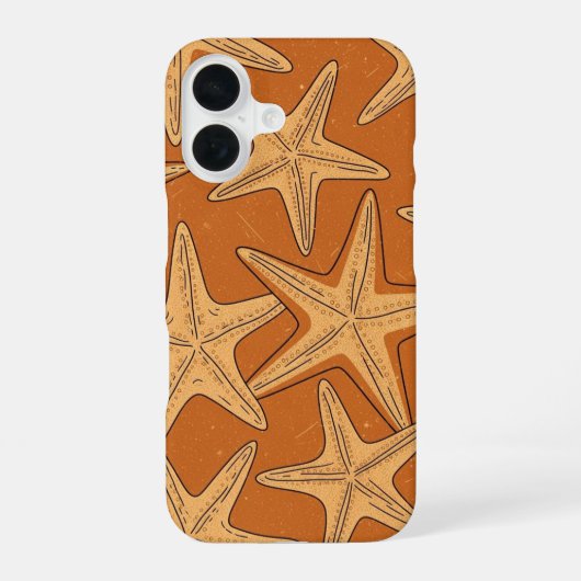 シンプルなヴィンテージスターフィッシュモチーフ iPhone 16ケース (裏面)