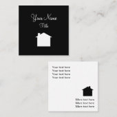 シンプルな不動産仲介業者の家の記号のデザイン スクエア名刺 (正面/裏面)