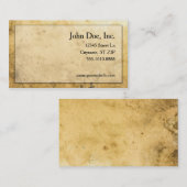 シンプルな中世羊皮紙の名刺 名刺 (正面/裏面)