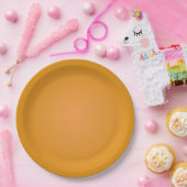 シンプルな丸い茶色がかったオレンジ色の紙皿 ペーパープレート (パーティー)