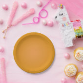 シンプルな丸い茶色がかったオレンジ色の紙皿 ペーパープレート (パーティー)