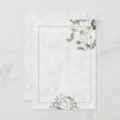シンプルな予算内の 象牙色の水彩花柄の結婚式  招待状 (正面/裏面)