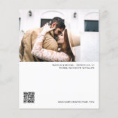 シンプルな予算結婚式のSave the Date QRコード写真 チラシ (裏面)