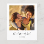 シンプルな予算結婚式招待状 - モノクロの写真付き (裏面)