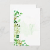 シンプルな予算 緑の花のウェディング 招待状 (正面/裏面)