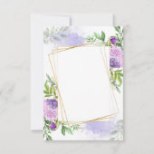 シンプルな予算 豪華な紫の花のウェディング 招待状 (正面)