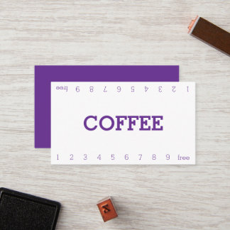 シンプルな二桁ナンバリングのロイヤルティ コーヒーパンチカード ロイヤリティカード
