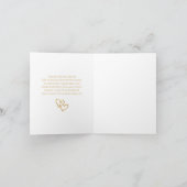 シンプルな二重ハートの金ゴールドの結婚は感謝していしています サンキューカード (内部)