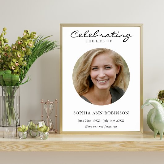 シンプルな人生の祝い フォト 追悼会 記念ポスター ポスター
