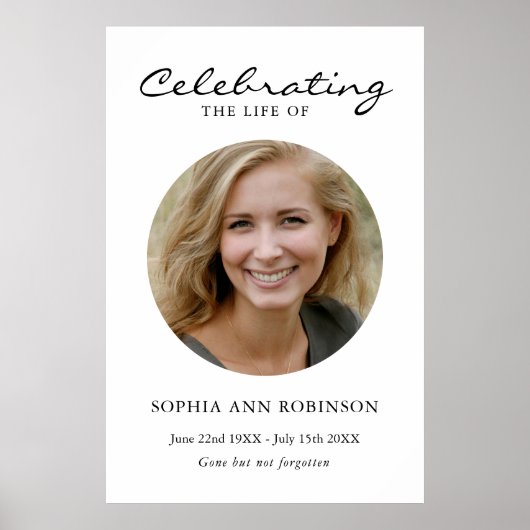 シンプルな人生の祝い フォト 追悼会 記念ポスター ポスター (正面)