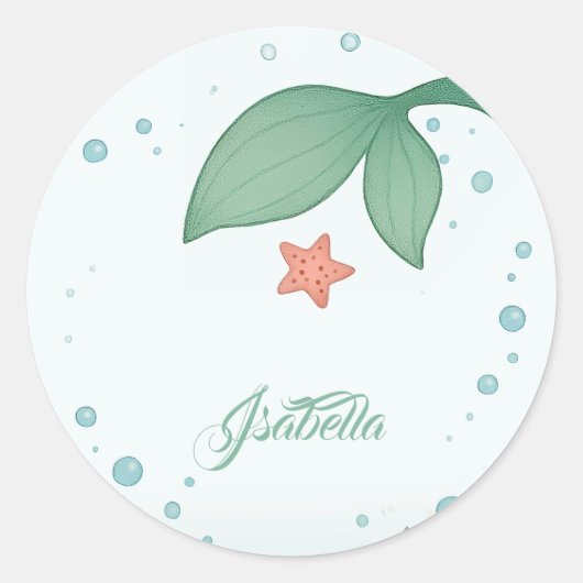 シンプルな人魚の尾 ラウンドシール (正面)