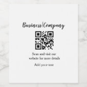 シンプルな企業ウェブサイトバーコードQRコードに追加名前 ワインラベル (シングルラベル)