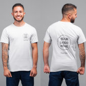 シンプルな企業ロゴとテキストのフロント・バック コーポレート Tシャツ